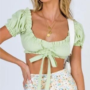 Princess Polly The Anar Top: in sage green